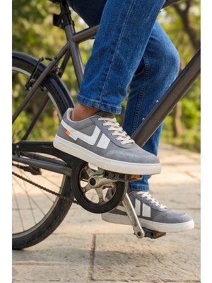 In Step Street Style Unısex Gri Korduroy Detaylı Süet Şehir Ayakkabısı
