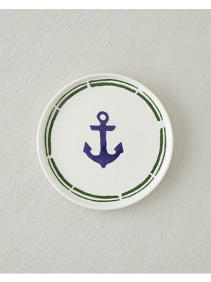 English Home Marine Anchor Seramik Pasta Tabağı 16 cm Lacivert – Yeşil