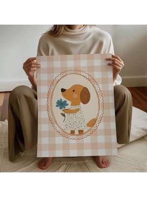 Pegziz Çocuk Odası Vintage Köpek Dekoratif Poster Çocuk ve Bebek Odası Duvar Dekoru