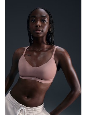 Nike Alate Minimalist Women's Light-Support Padded Convertible Sports Bra Kadın Lazer Kesim Bra Kahverengi