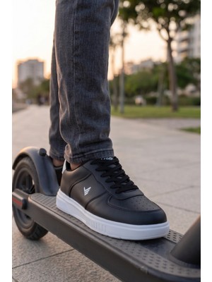 In Step Premium Serisi Siyah- Beyaz Taban Unısex Sneaker – Günlük Spor Ayakkabı