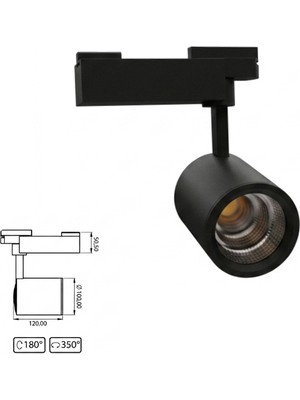 Arge LED Samsung Çipli 30W Siyah Kasa Monofaze Ray Spot