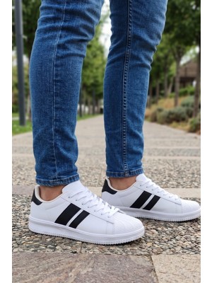 In Step Daily-Comfort Beyaz-Siyah Erkek Sneaker