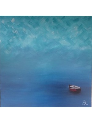 Kırmızı – Özgün El Yapımı Akrilik Tablo 40X40 cm Vernikli Çerçevesiz