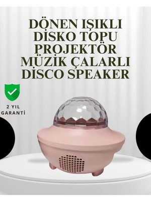OEMTR Sesle Etkileşimli Yıldız Projektörlü Gece Lambası – Bluetooth Hoparlörlü USB Girişli Dön