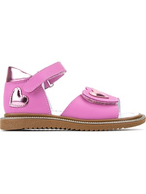 Tamer Tanca Çocuk Hakiki Deri Pembe Düz Sandalet 406 4768 Sndlt 21-25 Y26 Pembe