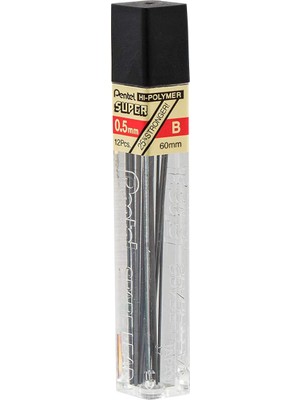 Pentel Hi-Polymer Süper Kalem Ucu 0.5mm B 12'li Tüp 60MM