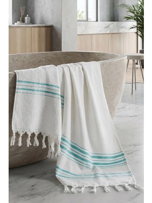 Sevim Tek Yüzlü Pamuk Havlu Peştemal - Ekru