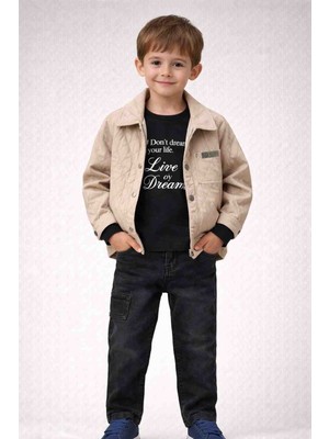 Gvn Kids Erkek Çocuk 3’lü Kombin Takım (Ceket + Sweatshirt + Kot Pantolon)