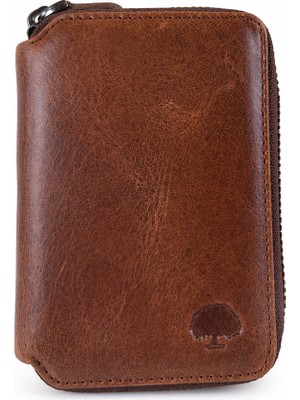 Mgv Çanta 796 Wallet Unisex Taba Fermuarlı Hakiki Deri Cüzdan