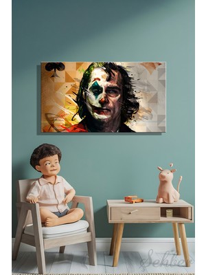 Şehber Panoramik Yatay Tekli Kanvas Tablo Modern Genç Odası Çocuk Odası Joker Karakteri Portre