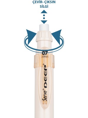 Serve Versatil Kalem (Mekanik Kurşun Kalem) Deep 0.7 Mm Fildişi Sv-Deep-07-Fd