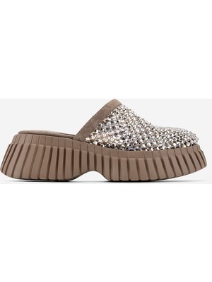 Valmenti Kadın Deri & Suni Taupe Düz Terlik 1141 581 Bn Trlk Y26 Taupe Suede