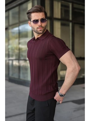 Madmext Mürdün Slim Fit Polo Yaka Triko Erkek Tişört E7491