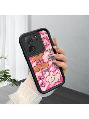 HONTINGA Xiaomi Mi 13T Pro ile Uyumlu Kılıfı Düşüme Önleyici Basitlik Anti Düşme Kamera Korumali Kedi Siyah Desen Yumuşak Silikon Telefon Kılıfı Kadın ve Erkek Için Uygundur K2-0073
