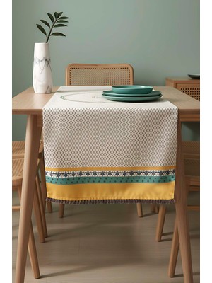 Safran Luxe Keten Runner 45X140 cm