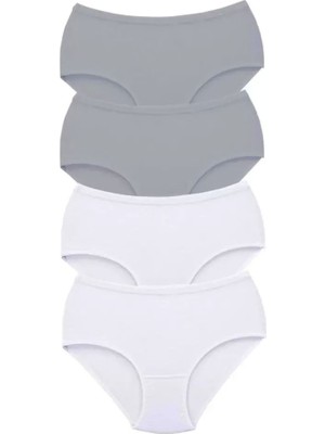 Bemy Store 4 Adet Tutku Kadın Yüksek Bel Bato Kalın Lastik Külot S10