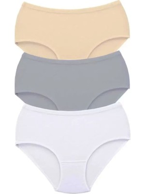 Bemy Store 3 Adet Tutku Kadın Yüksek Bel Bato Kalın Lastik Külot S10