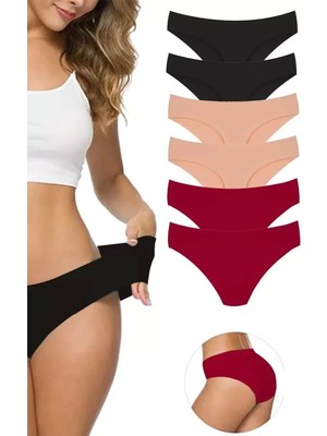 Bemy Store 6 Adet Kadın Dikişsiz Lazer Kesim Esnek Iz Yapmayan Külot S9