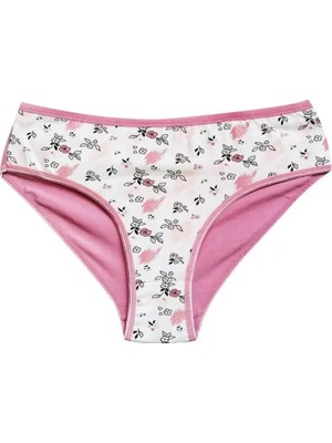 Bemy Store Pamuklu Geniş Kenarlı Likralı Desenli Bato Kadın Külot Desen 5