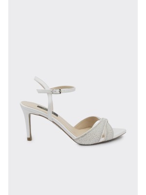 Derinet Bilekten Bantlı Taşlı Kadın Abiye Ayakkabı