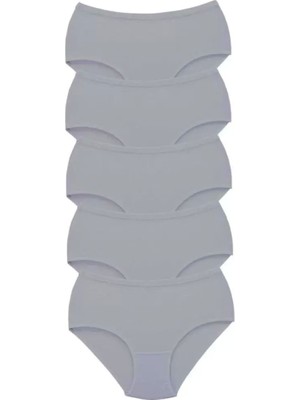 Bemy Store 5 Adet Tutku Kadın Yüksek Bel Bato Kalın Lastik Külot Gri