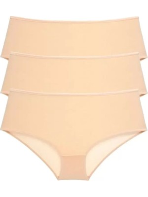 Bemy Store 3 Adet Kadın Yüksek Bel Bato Külot Ten