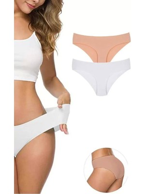 Bemy Store 2 Adet Kadın Dikişsiz Lazer Kesim Esnek Iz Yapmayan Külot S3