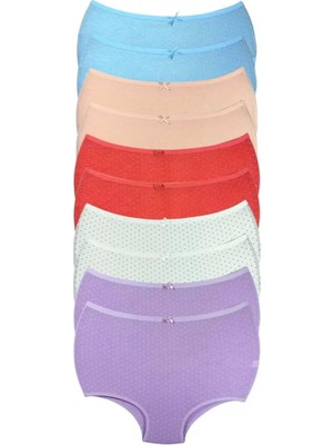 Bemy Store 10 Adet Puantiyeli Kadın Toparlayıcı Yüksek Bel Bato Külot