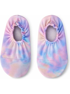 The Cloudish Shop Kız Çocuk Kaydırmaz Taban Deniz Ayakkabısı Havuz Patiği Batik Desenli
