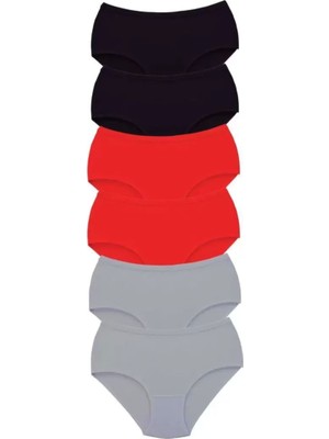 Bemy Store 6 Adet Tutku Kadın Yüksek Bel Bato Kalın Lastik Külot S12