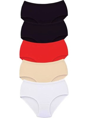 Bemy Store 5 Adet Tutku Kadın Yüksek Bel Bato Kalın Lastik Külot S13