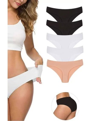 Bemy Store 5 Adet Kadın Dikişsiz Lazer Kesim Esnek Iz Yapmayan Külot S4