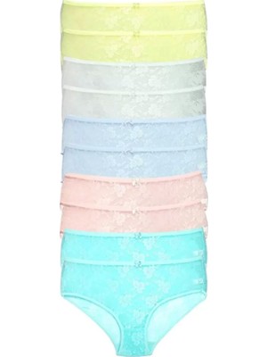 Bemy Store 10 Adet Kadın Komple Tül Dantel Bato Külot