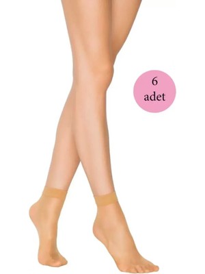 Bemy Store 6 Adet Kadın Ten Süper 15 Mat Soket Çorap Ten