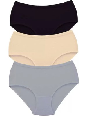 Bemy Store 3 Adet Tutku Kadın Yüksek Bel Bato Kalın Lastik Külot S4