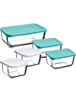 Paşabahçe Snowbox Saklama Kabı Seti 5'li Yeşil 3 Adet