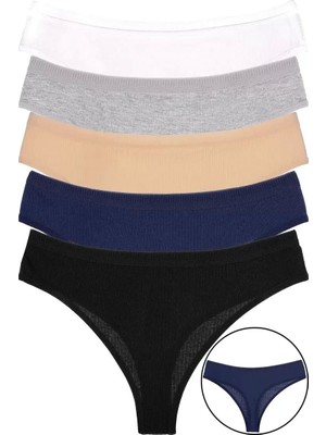 Byb Moda Tasarım 5'li Karma Paket Fitilli Tanga S2