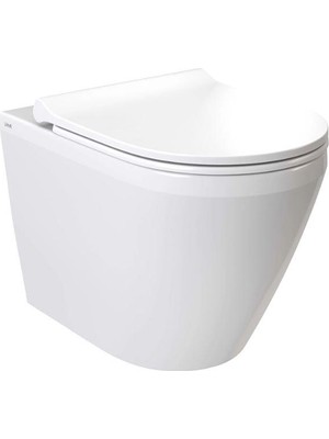 Vitra Integra Kısa Kanalsız Asma Klozet (Yanları Kapalı) + Vitra Slim Duroplast Yavaş Kapak 7041L003-0090