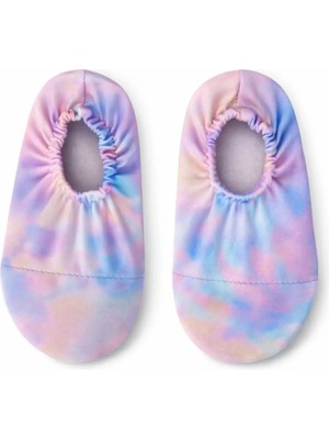 The Cloudish Shop Kız Çocuk Kaydırmaz Taban Deniz Ayakkabısı Havuz Patiği Batik Desenli