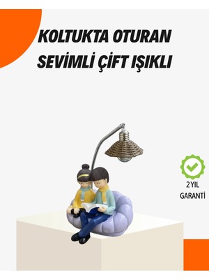 Hsc Bilişim Sevgiliye Özel Çift Figürlü LED Masa Lambası Okuyan Çift Tasarım