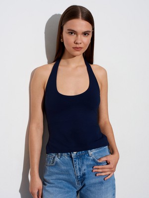 Dilvin 32726 Halter Yaka Top-K.lacivert