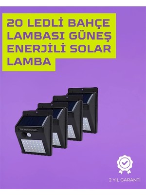Hsc Bilişim Güneş Enerjili Akıllı Duvar Lambası | Pir Sensörlü, Otomatik Aydınlatma, Dış Mekan Için