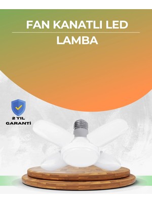 Hsc Bilişim Tasarruflu Pervane LED Ampül 4 Kollu 60 Watt Geniş Alan Aydınlatma