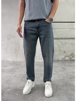 Difransel Jeans Yıkamalı Rahat Kalıp Boyfriend Gri Yıkamalı Jean