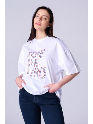 Twister Bts 1074 Oversize Bol Kesim %100 Pamuk Baskılı Kadın T-Shirt