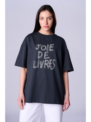 Twister Bts 1074 Oversize Bol Kesim %100 Pamuk Baskılı Kadın T-Shirt