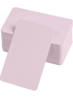 Hsc Bilişim Boş Kelime Kartları 5x8 cm - 50 Adet Oval Kenarlı | Tabu & Not Kartları - Pembe