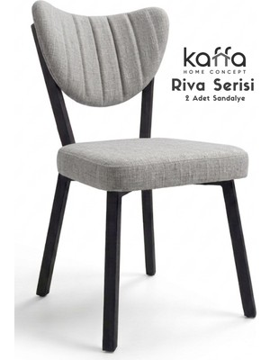 Kaffahome Riva , Modern Mutfak Sandalyesi, Yemek Odası Sandalyesi, Bahçe, Kafe - 2 Adet Gri Sandalye