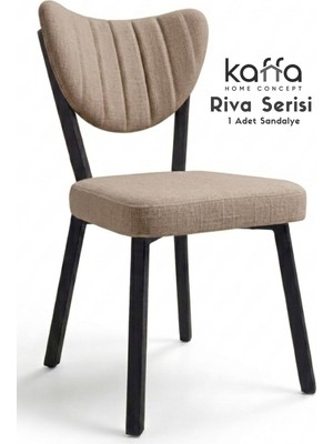 Kaffa Home Riva Serisi-Modern Cappucino Keten Kumaş, Metal İskelet Ergonomik Yemek Odası ve Mutfak Sandalyesi (1 Adet)
